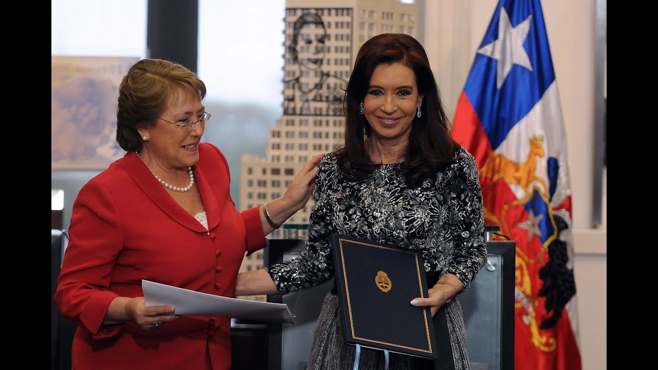 12 de MAY. Conferencia de prensa de Cristina Fernández de Kirchner y Michelle Bachelet.