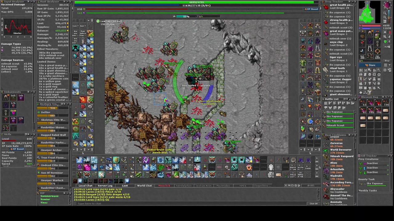 Bounty task de Iks Yapunac 413/413 Elder Druid 850 Kalibra #tibia#mmorpg #bountytask
