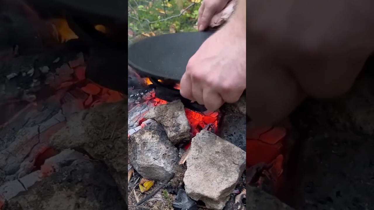 Сытный завтрак в лесу #camping #outdoors #forest  #завтрак #садж #survival #bushcraft #лес #cooking