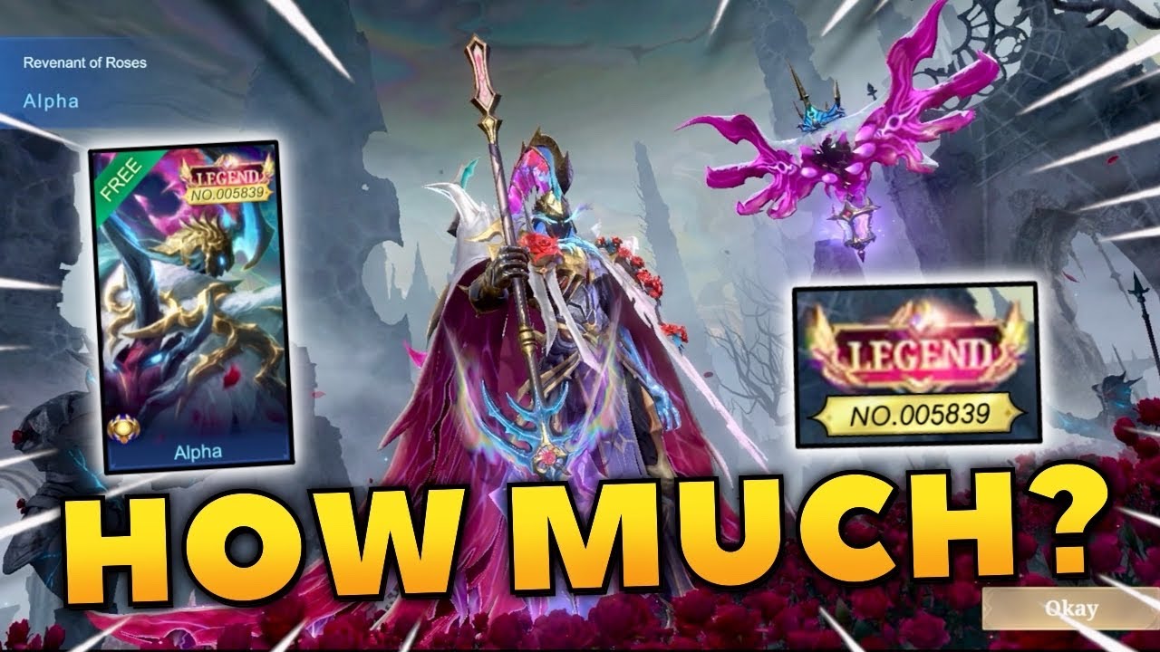 ALPHA LEGEND SKIN IS SO EXPENSIVE 😭 HOW MUCH IS ALPHA REVENANT OF ROSES LEGEND SKIN? - MLBB