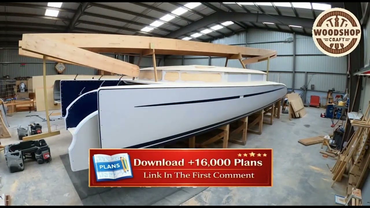 Extreme Wide Beam Catamaran Build from Scratch with Boat Building Plans