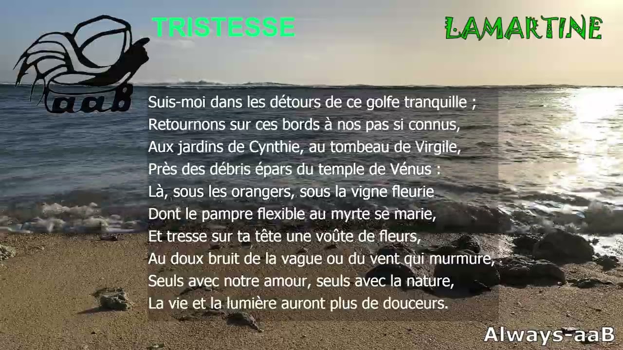 Tristesse _ Poème de : Alphonse de Lamartine.
