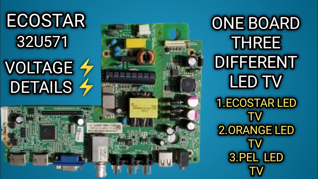 ECOSTAR LED TV BOARD 32U571 VOLTAGE DETAILS #led #32inch #ecostar