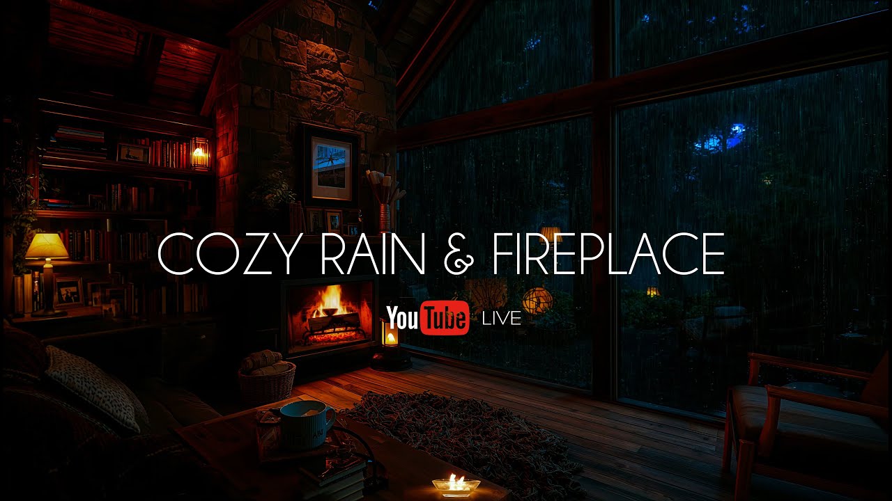 🌧️ Rainy Night in a Cozy Cabin |  Sonido  de lluvia 🔥 Chimenea, sin distracciones #elysiumsounds