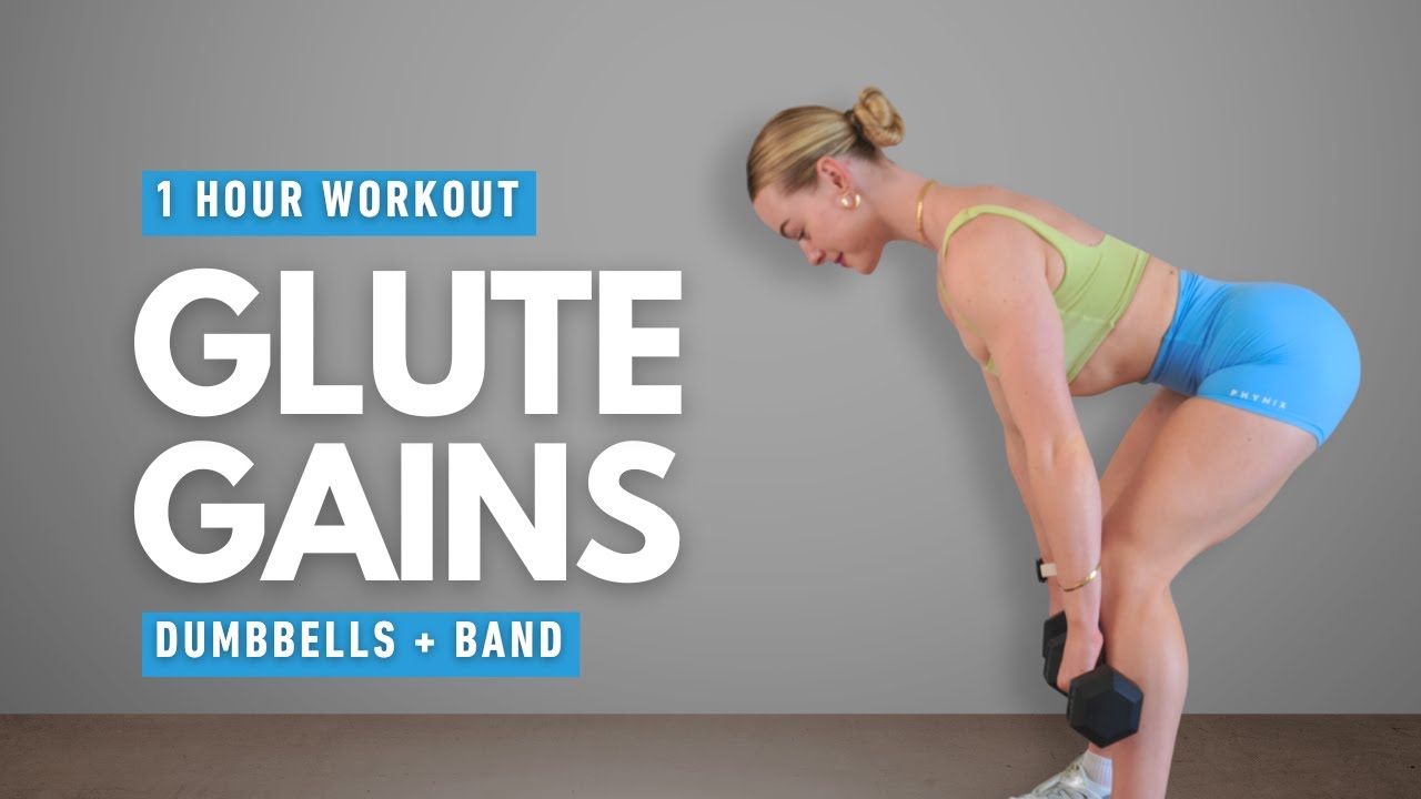 60 Minute Glute-Focused Strength Workout | No Repeats | With Dumbbells & Booty Band