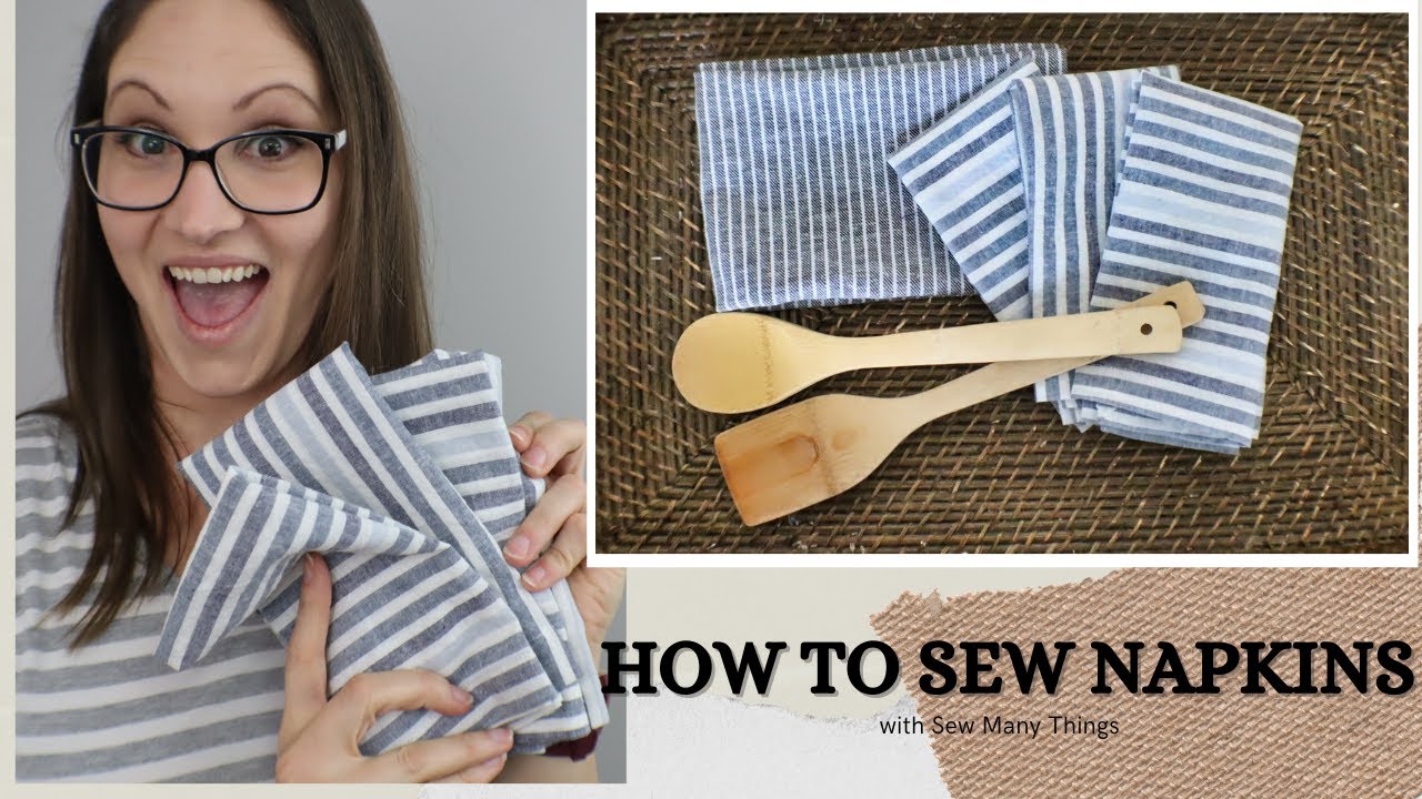 How to Sew Napkins with Mitered Corners | Linen Napkins | Sew Many Things