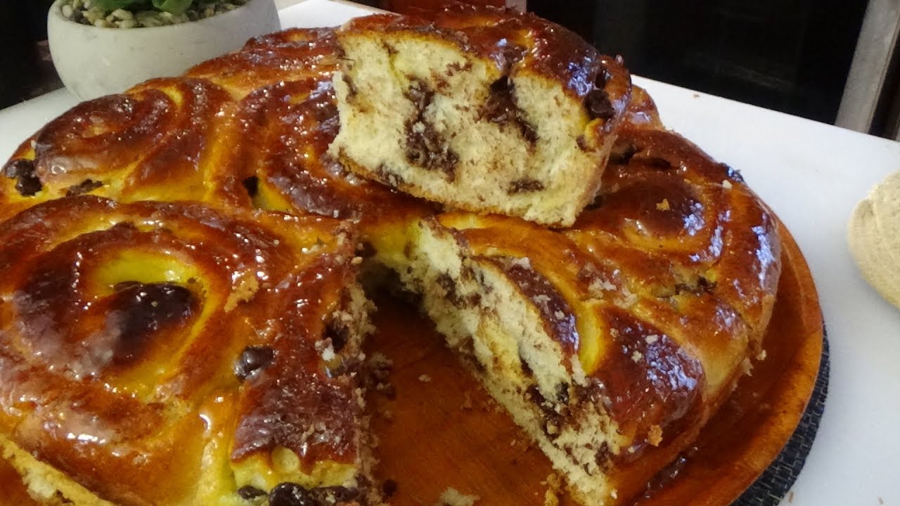 GÂTEAU CHINOIS بريوش خفيف و قطني محشي بالشوكولا و كريمة باتسيار او كاسترد مصنوعة بدون بيض حجم عائلي