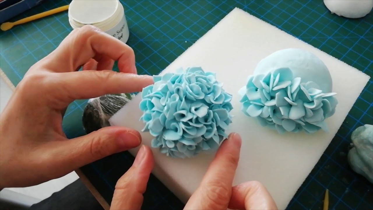 Soğuk Porselen Ortanca Yapımı - Cold Porcelain Hydrangea Flower Tutorial