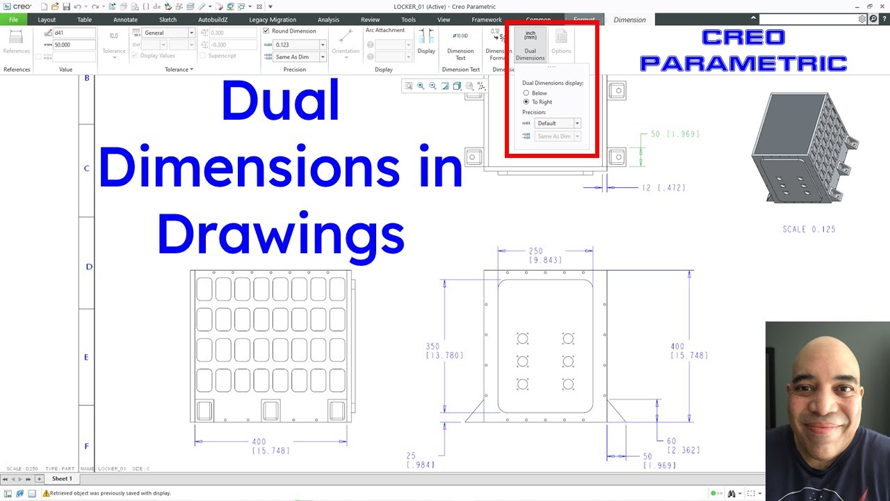 Creo Parametric - Dual Dimensions in Drawings