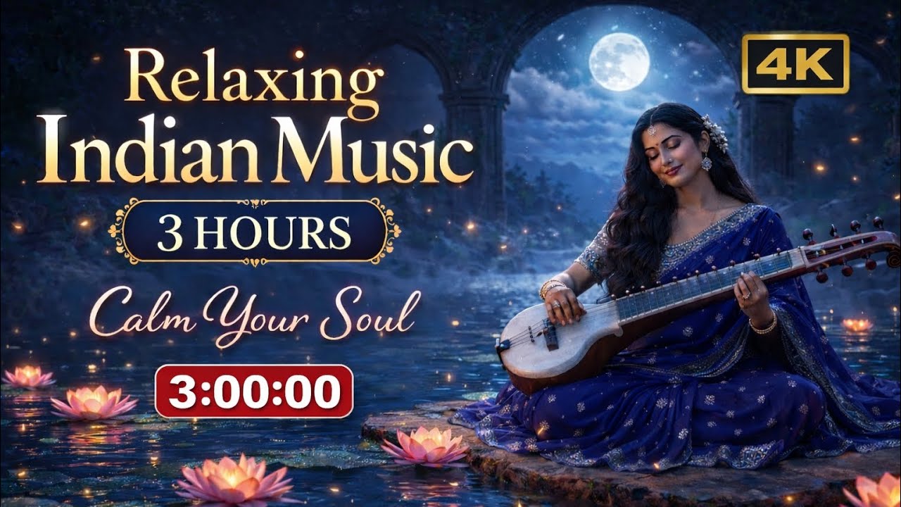 3 Hours of Deep Sleep Healing Music 🌙 | Indian Classical Veena for Stress Relief & Peaceful Mind