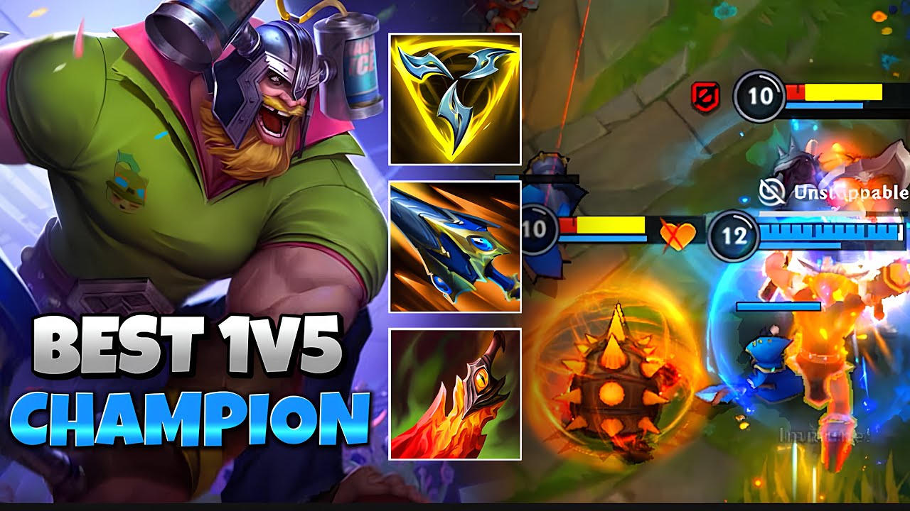 OLAF IS BEST PICK TO 1V5 THE ENEMY! WILD RIFT (RUNES & BUILD)