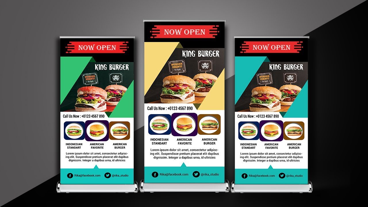 Cara Membuat X banner dengan Photoshop | Standing Banner Design