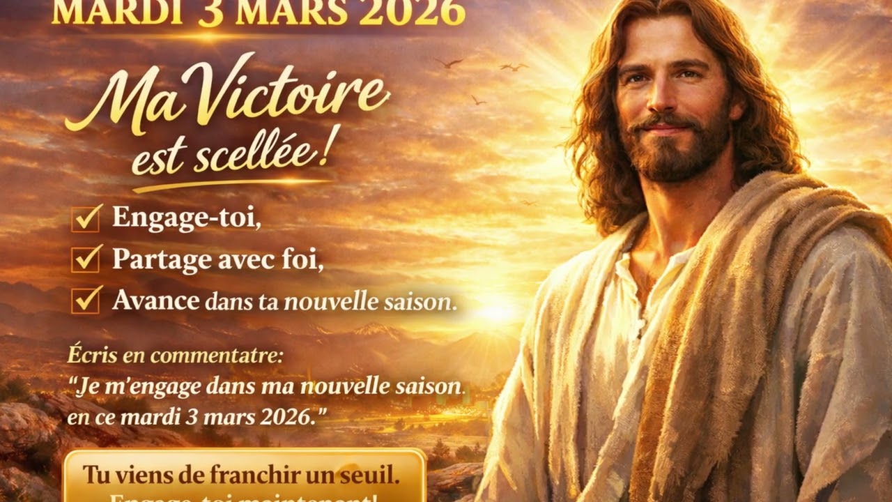 🙏 PRIÈRE PUISSANTE DU MARDI 3 MARS 2026 — MA VICTOIRE EST SCELLÉE