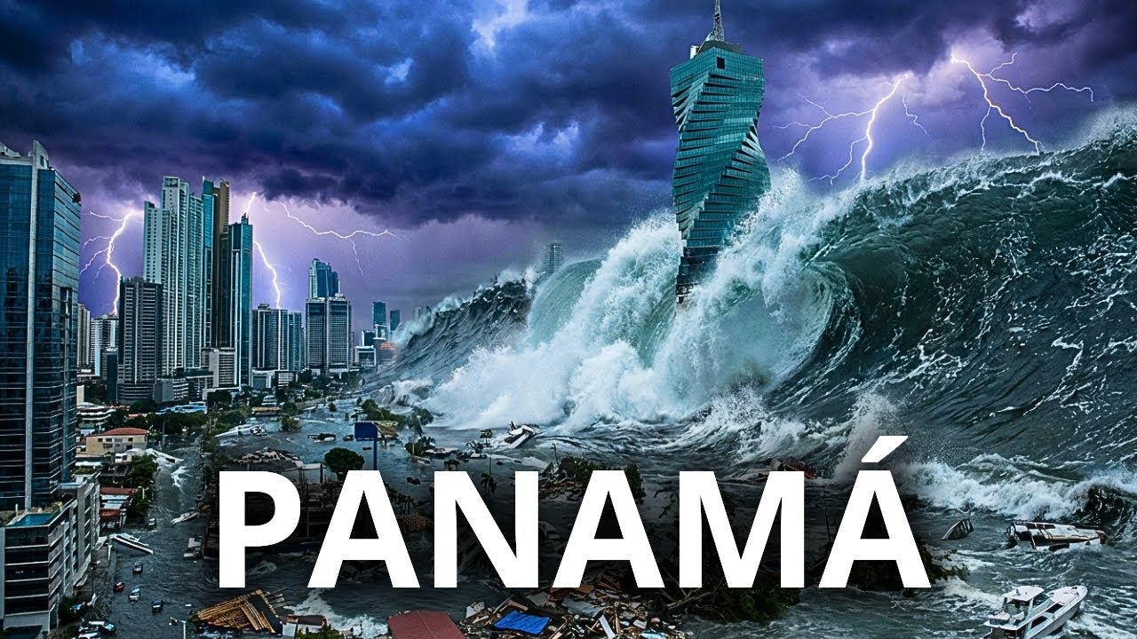 TSUNAMI COLOSAL AZOTA PANAMÁ | Destrucción INEXPLICABLE de la ciudad (Efectos creados con IA)
