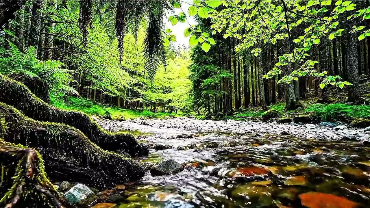 Soft Forest Stream Ambience 🌿 | Natural Water Sounds for Focus, Study & Relaxation