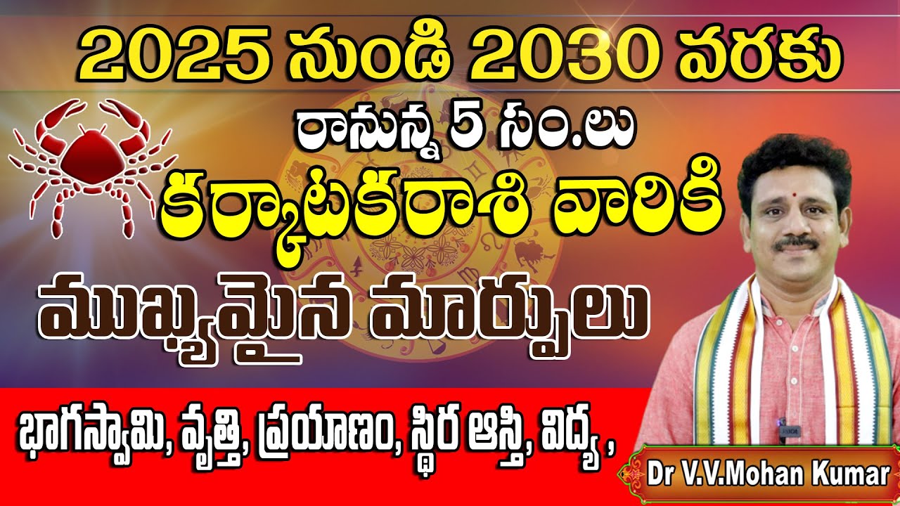 Important changes for Cancerians from 2025 to 2030 | Karkataka Rasi 2025-2030 | Cancer horoscope