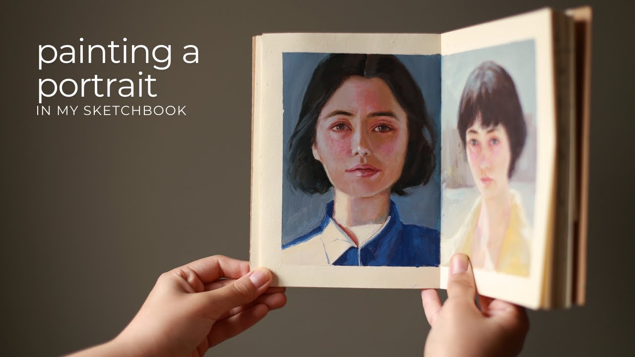 paint with me | painting a portrait in my sketchbook