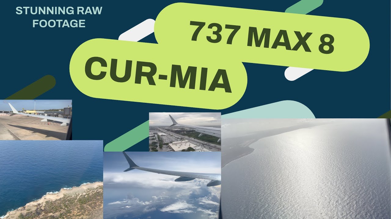 Stunning Curaçao Departure and Rainy Miami Landing - AA572 - Boeing 737 MAX 8 -CUR-MIA (Raw Footage)
