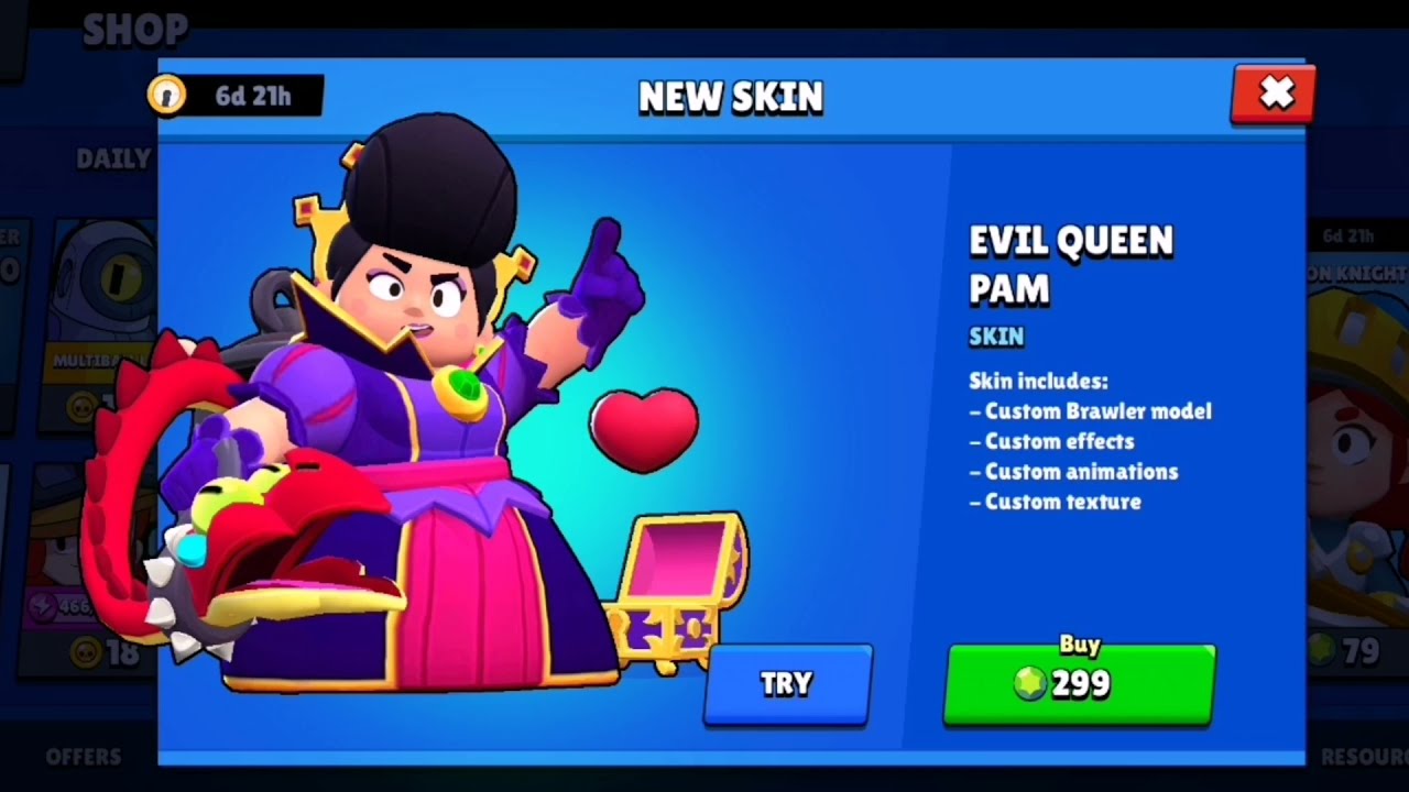 Evil Queen Pam The Most Expensive Skin In Brawl Stars