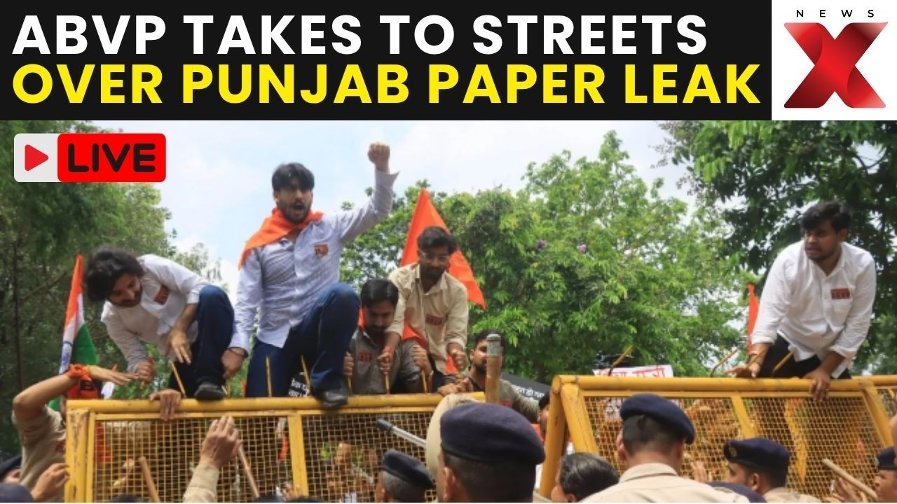 Punjab Paper Leak PROTEST LIVE | ABVP Protests Against Punjab Education Minister Harjot |LIVE VISUAL