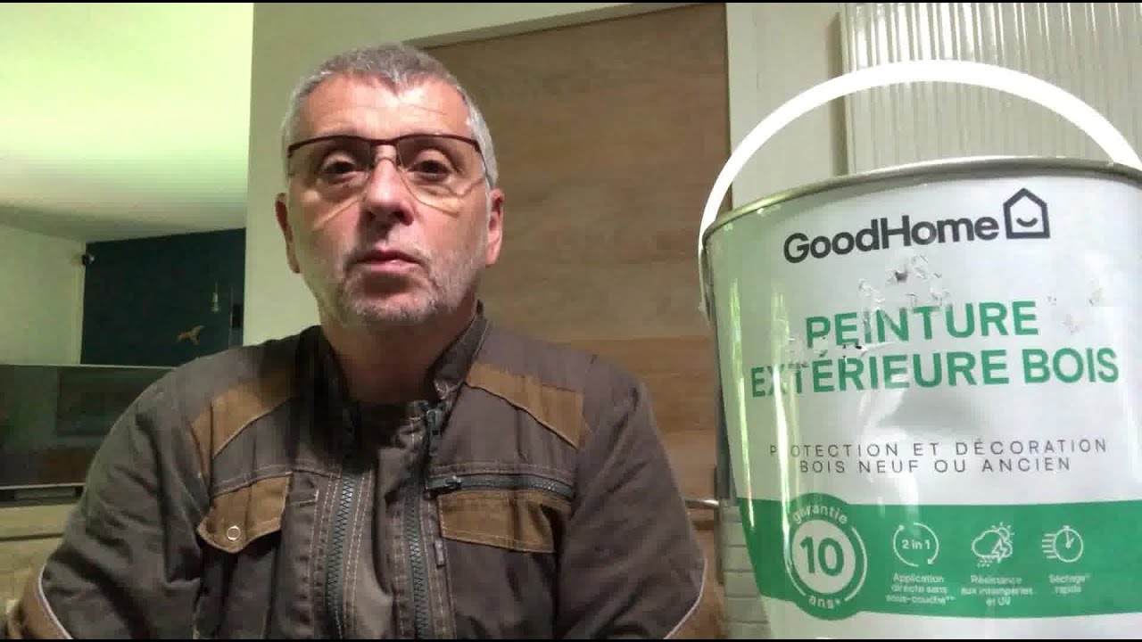 Avis Consommateur : Peinture bois extérieur GoodHome blanc satin 2.5L | Castorama