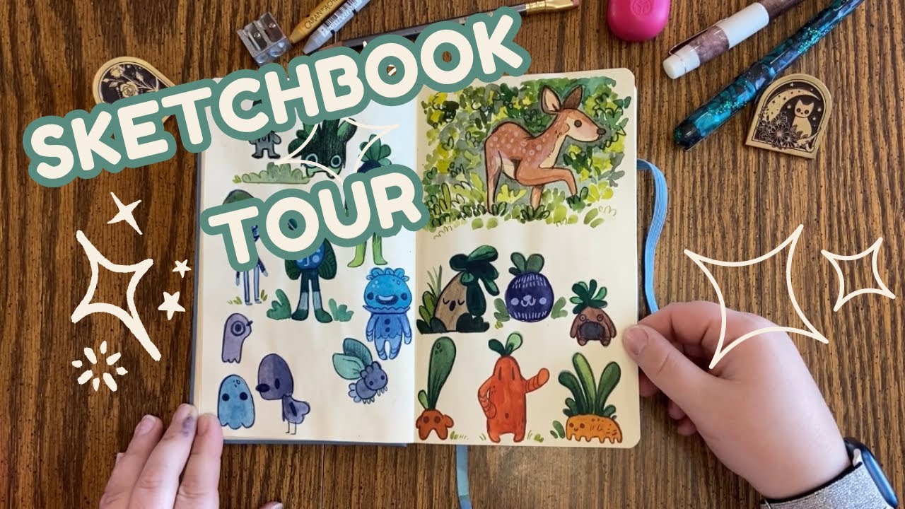 ✨SKETCHBOOK TOUR✨ | First finished sketchbook of 2024 | ⭐️ 100 heads challenge in 2 days!⭐️