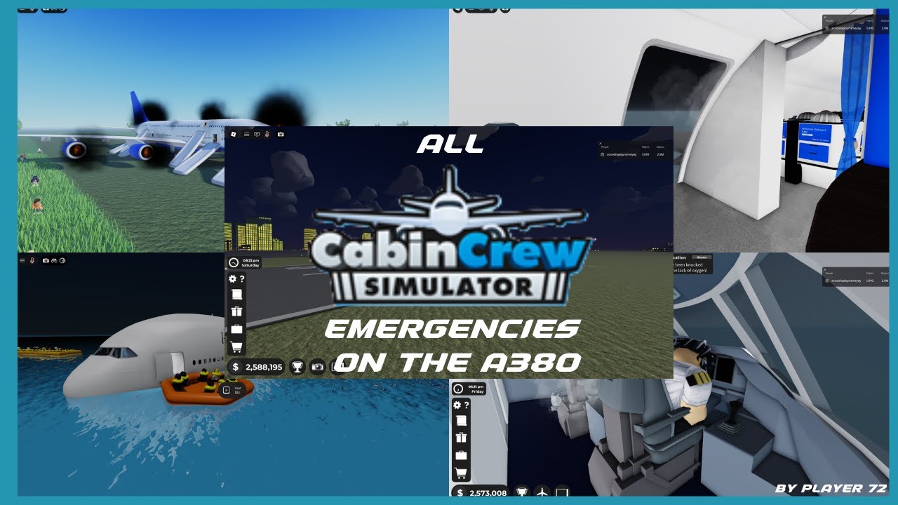 Roblox Cabin Crew Simulator | A380 | All Emergencies