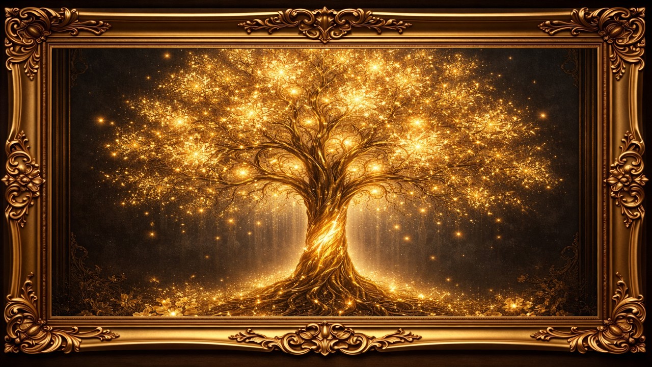 Tree of Life Golden Light 🌳✨ | 4K Frame TV Art | Relaxing Spiritual Wall Art for Samsung Frame TV