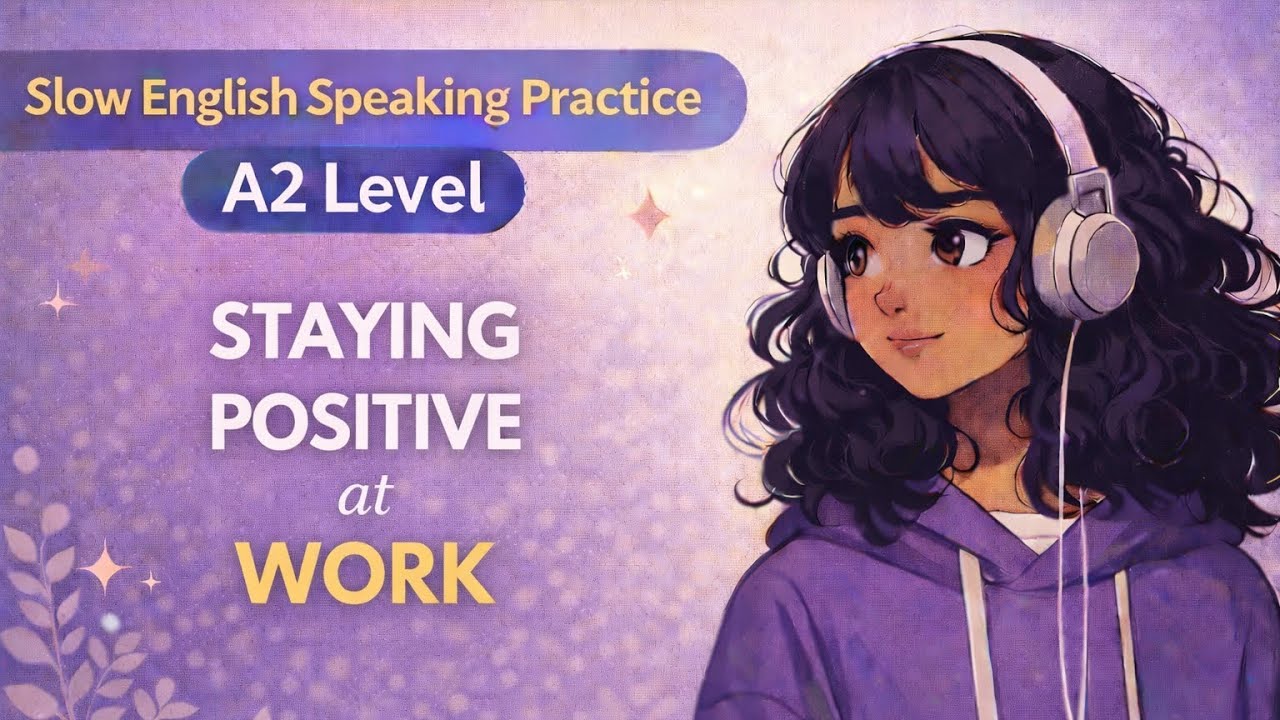 “Staying Positive at Work” | Slow English Speaking Practice – A2 Level 