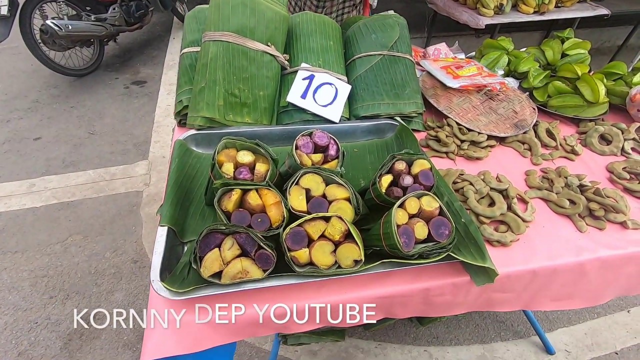 Say No to Plastic Bags - Use banana leaf wrap Sweet potato, Street foodThailand