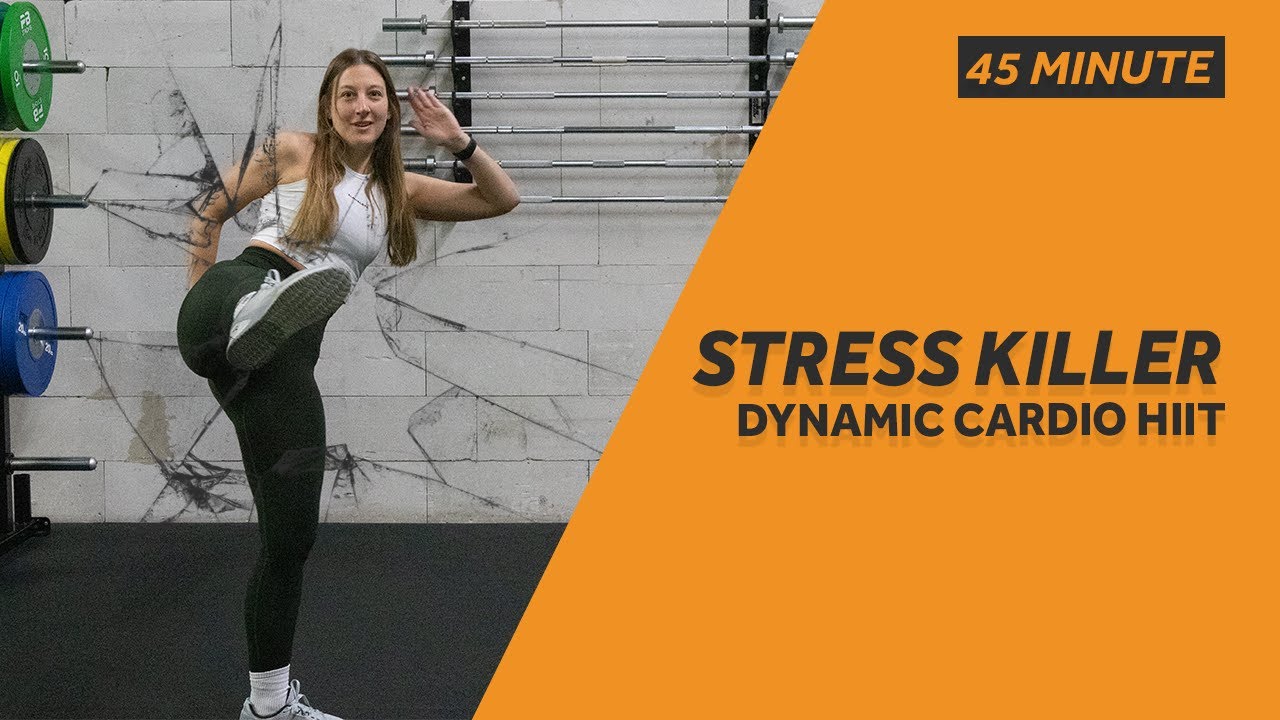 STRESS KILLER | 45 MIN Full Body CARDIO HIIT Workout | no equipment | burn 500 calories+ | #104