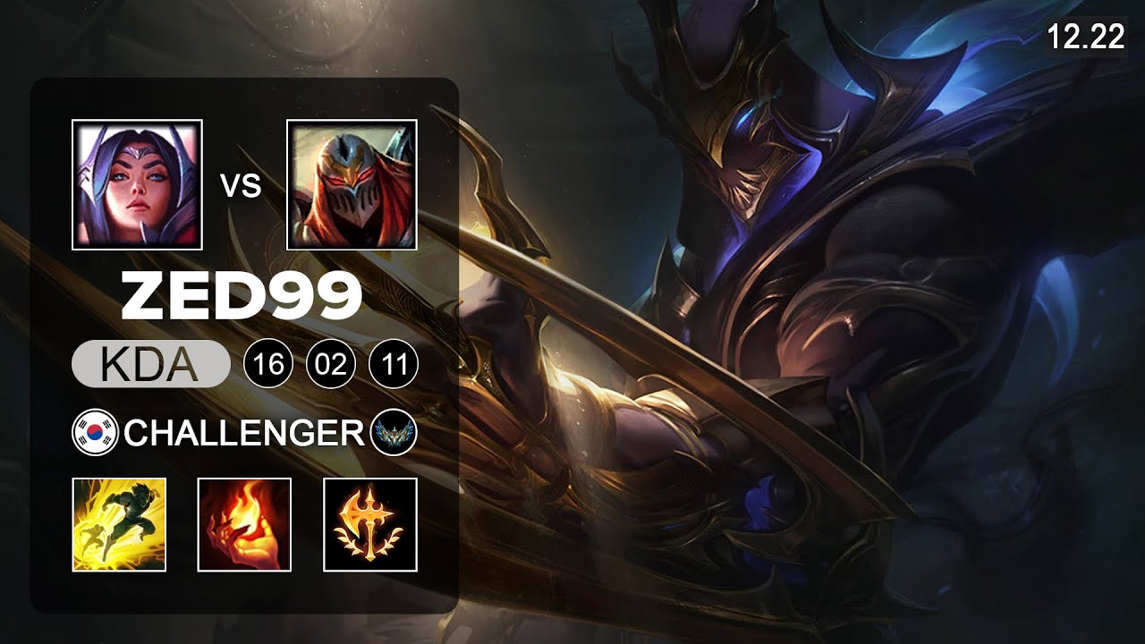 ZED99 Zed vs Irelia Mid - KR Challenger - Patch 12.22 Season 12