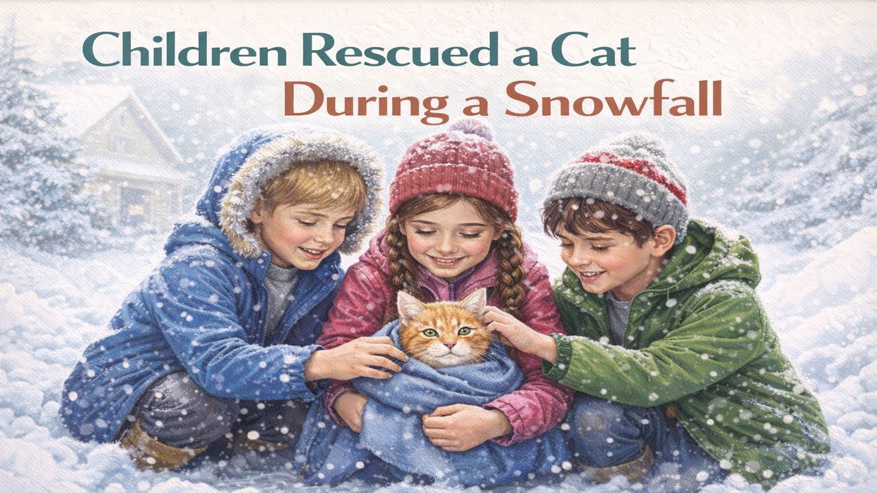 Learn English Through Story \Listening Practice \Level 1, 2 Children Rescued a Cat During a Snowfall