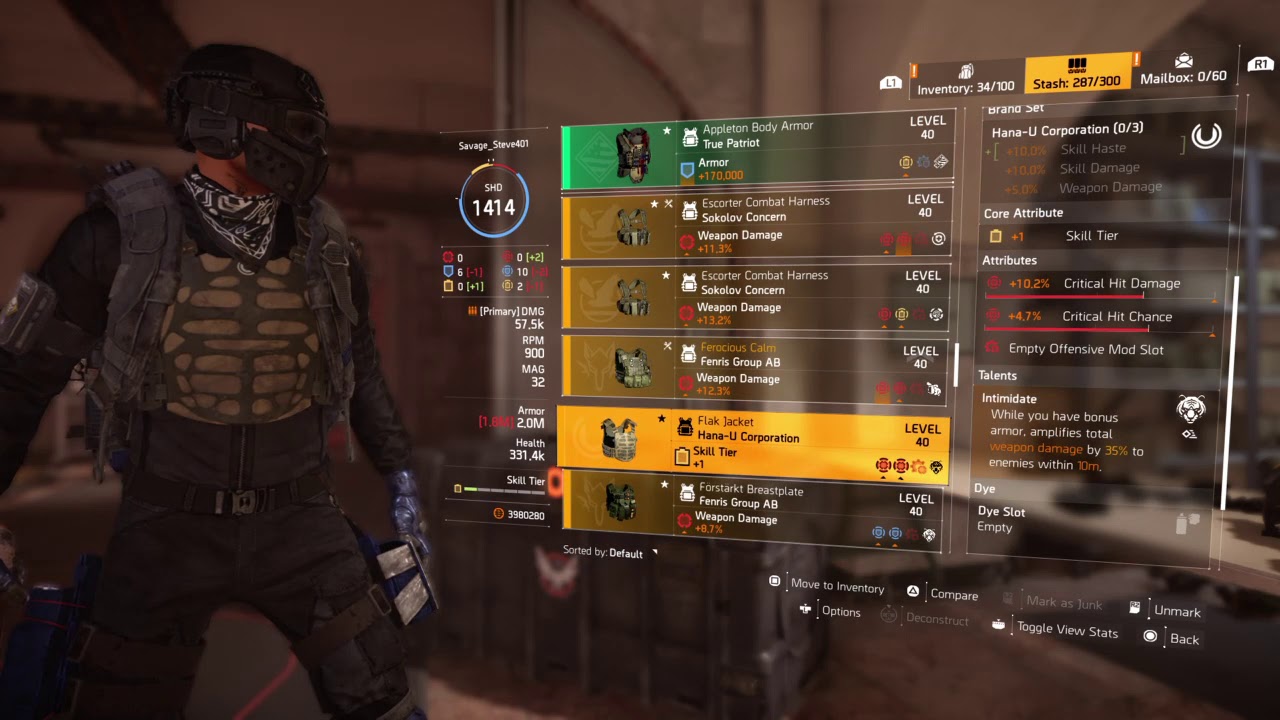 The Division® 2 What Should I Build Next? Stash Check God Rolls