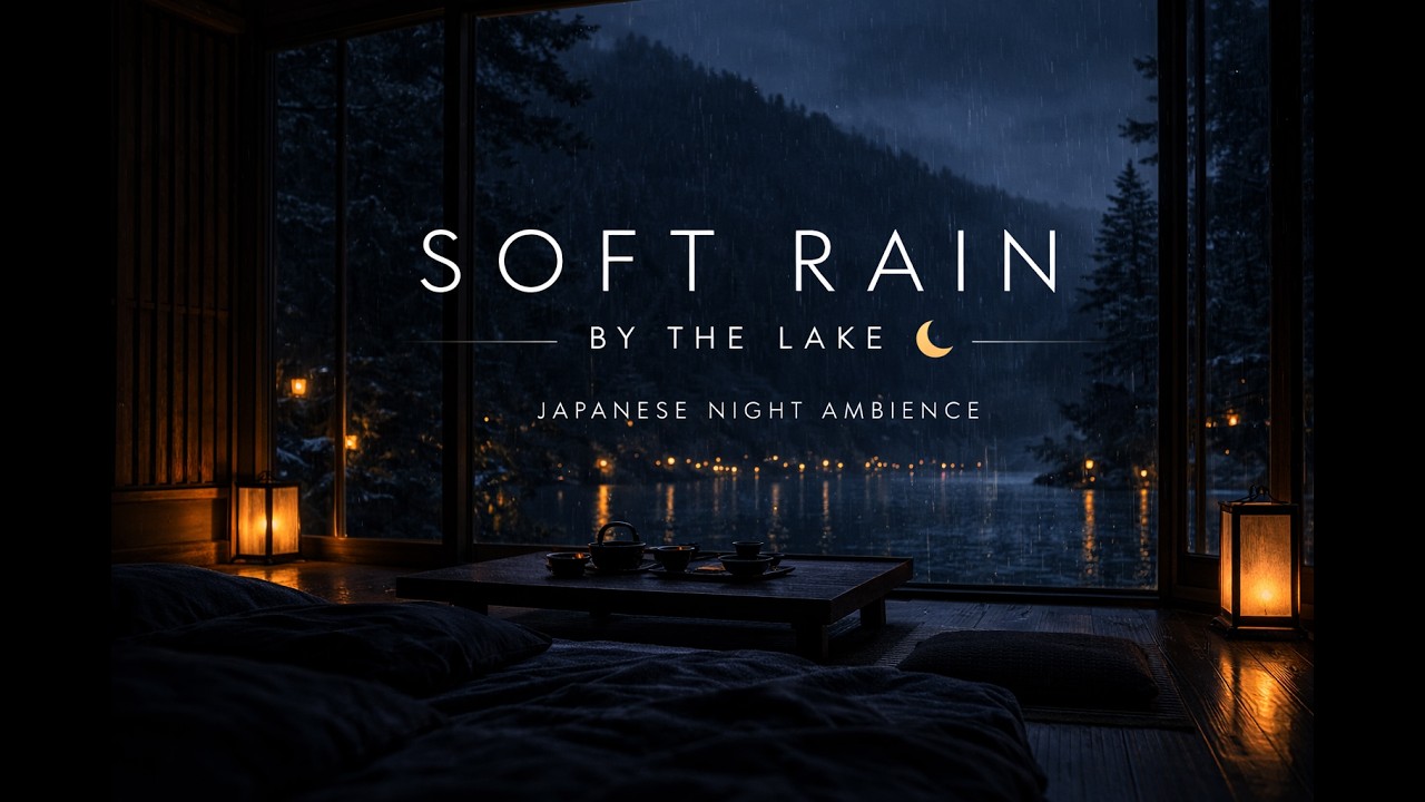 Soft Rain by the Lake 🌙 | Japanese Night Ambience