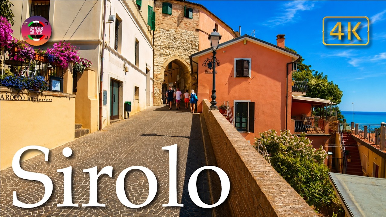 Sirolo (Marche), Italy【Walking Tour】History in Subtitles - 4K