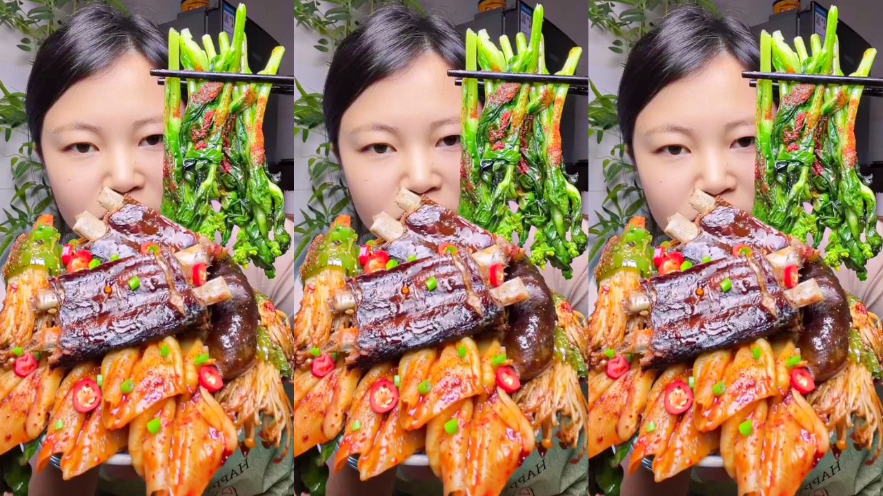 Let's Eat with Jin – Crispy Pork Ribs & Spicy Duck Feet | Home Cooking Eating Show🍖🔥