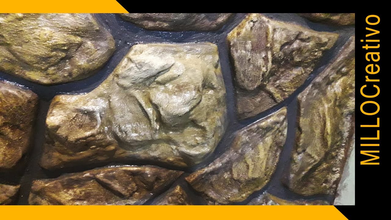 Como pintar piedras con pintura de esmalte, imitación a piedra con arena y cemento