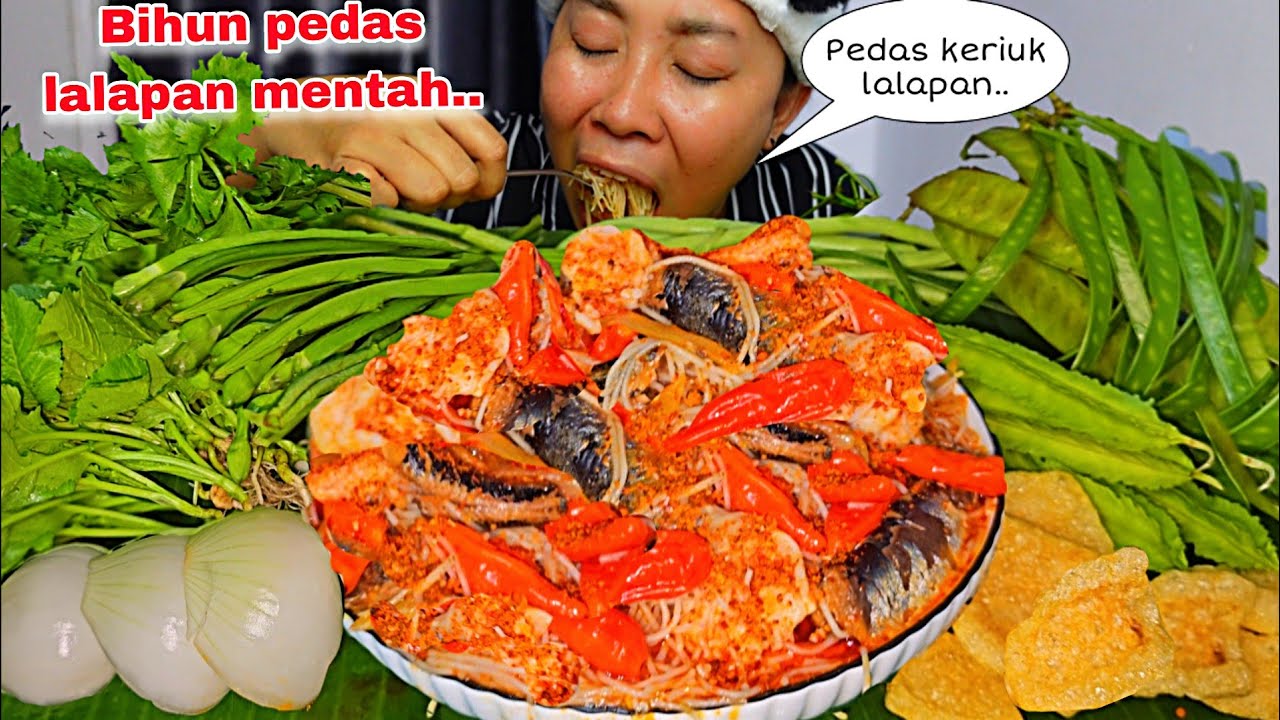 BIHUN PEDAS LALAPAN SERBA MENTAH KRIUK KRIUK🤤‼️