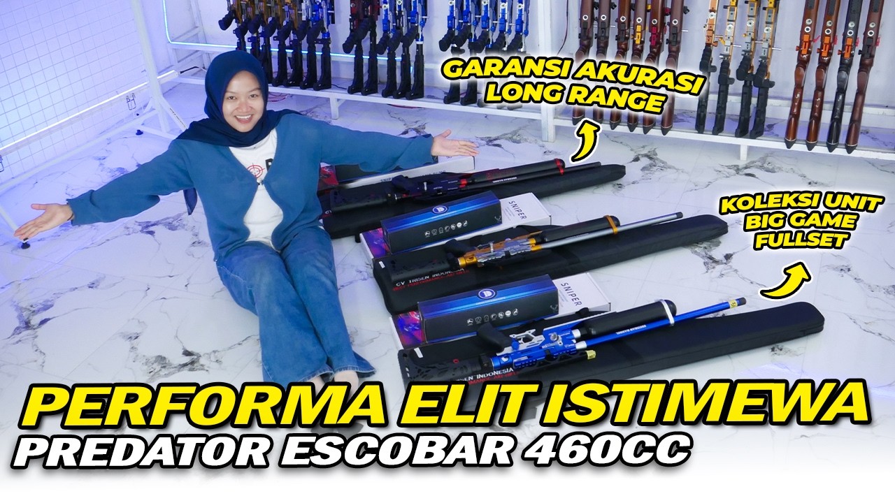 PERFORMA ELIT RASA IMPOR‼ AKURASI PCP BIG GAME PREDATOR ESCOBAR AIR RIFLE 460CC JARAK 50 METER