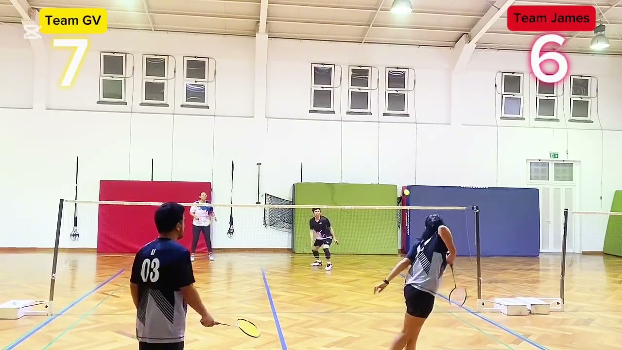 Badminton Mixed Doubles (Game2): Team GV vs Team James