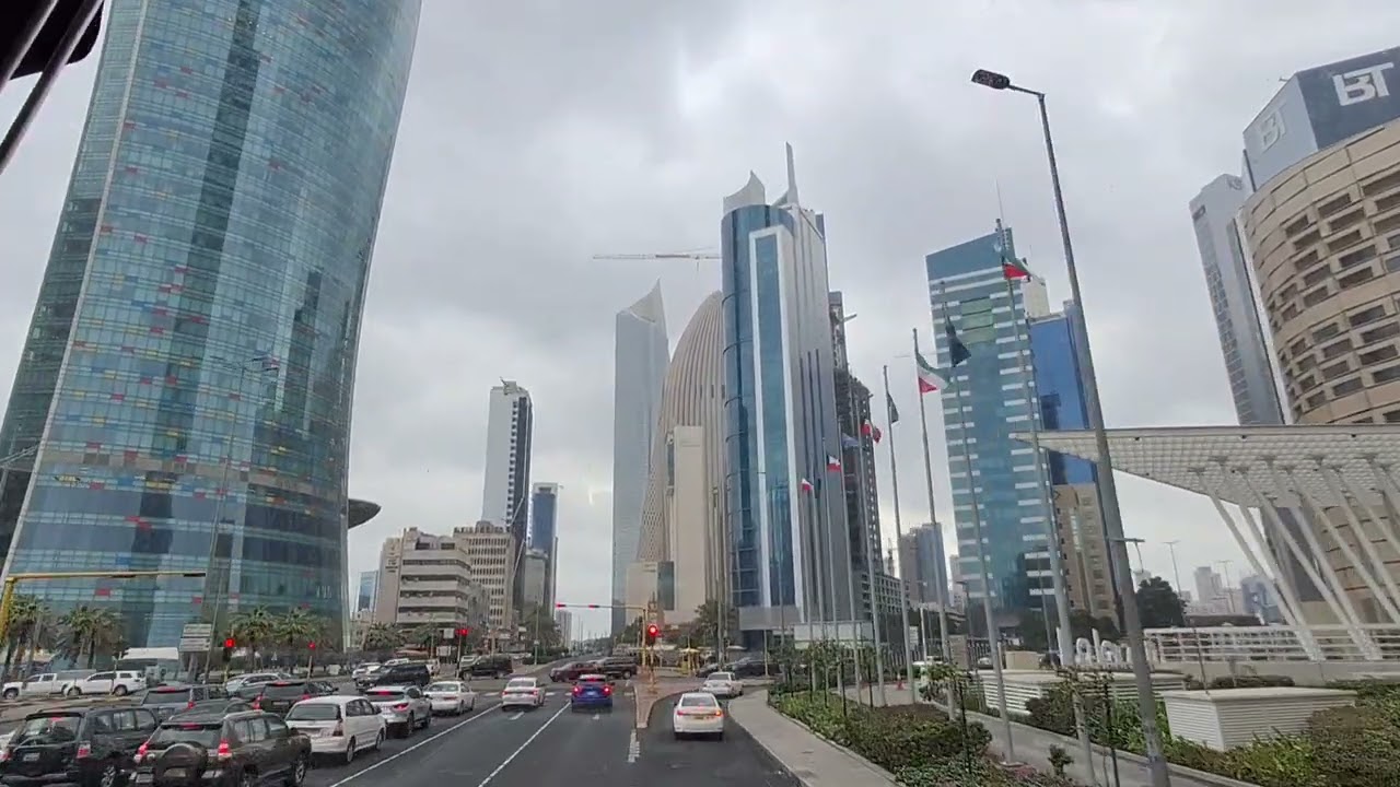 Menikmati Perjalanan Bus Di Kuwait 🇰🇼 sehabis di guyur hujan,Suasana winter masih terasa 