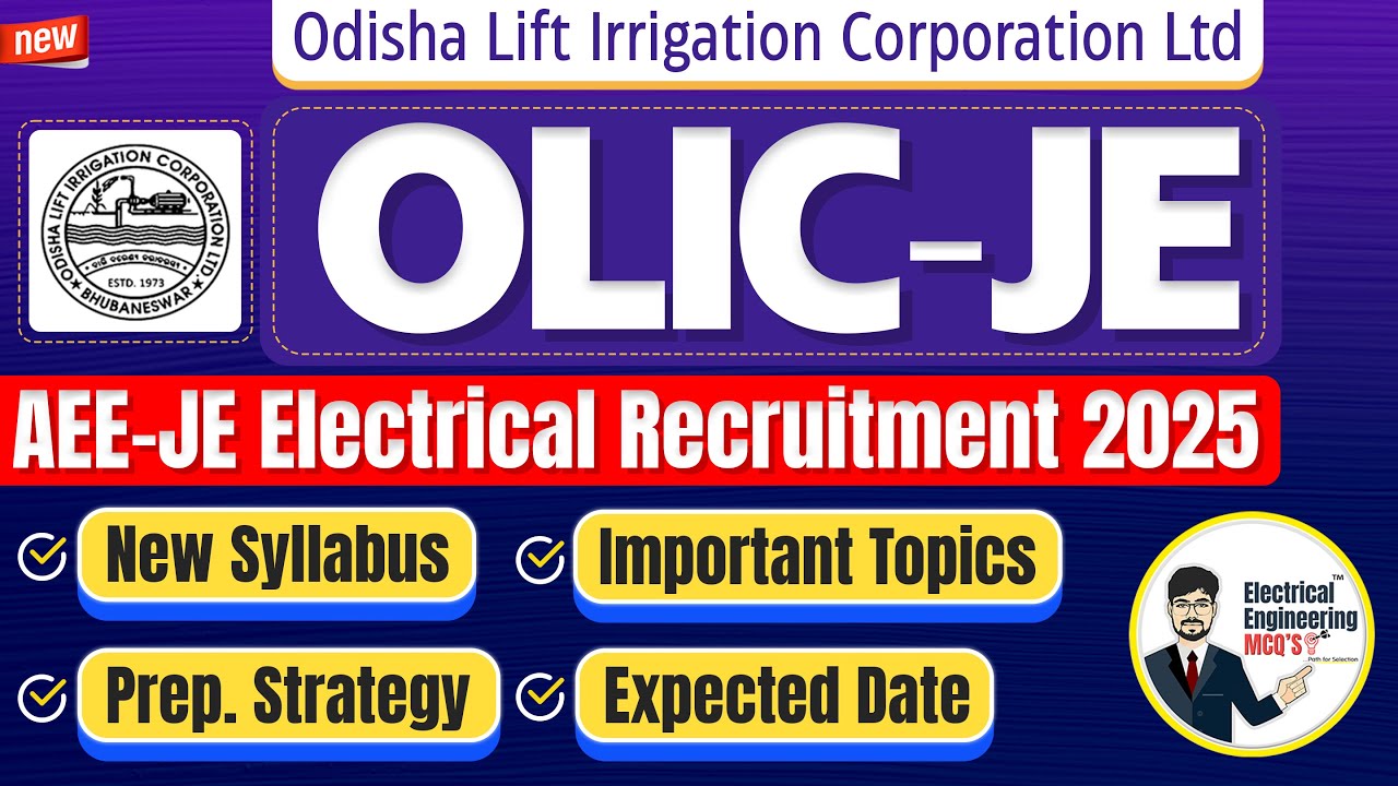 OLIC Recruitment 2025 | Odisha Lift Irrigation AEE JE Electrical Syllabus Exam Pattern Expected Date