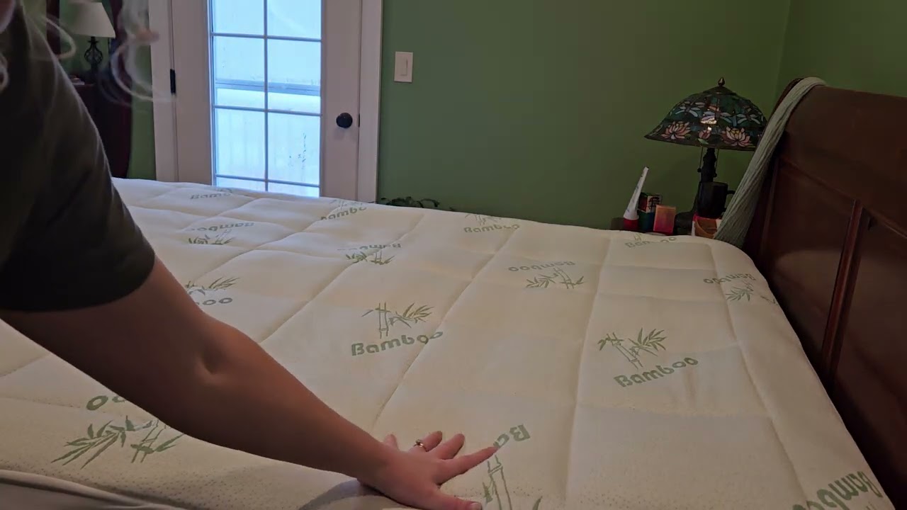 Bamboo Pillow Top Mattress Pad for Back Pain Relief