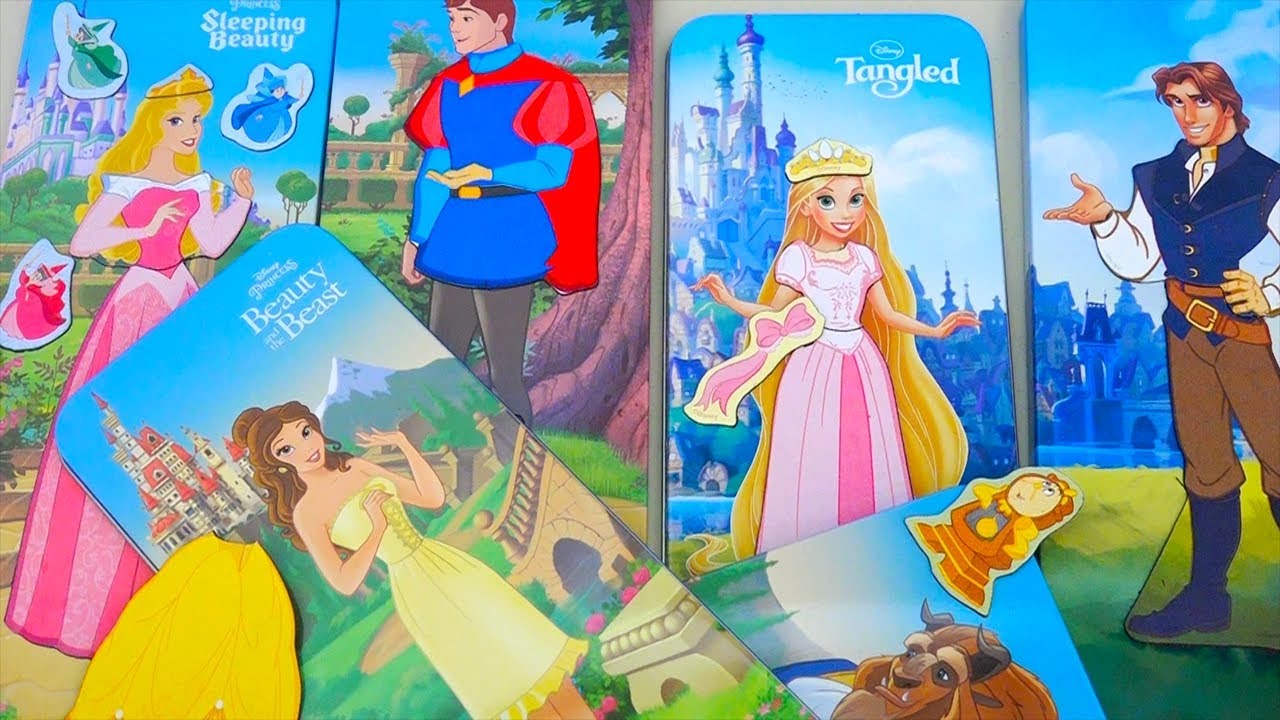 Disney Princesses Magnet Dress Up Dolls Game ! Rapunzel Cinderella | Toys and Dolls Fun for Kids