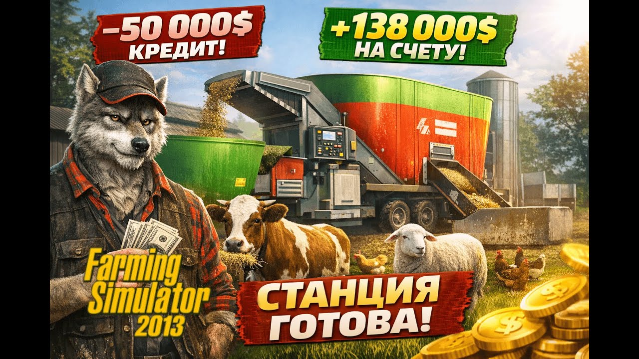 ПРОЩАЙ, КРЕДИТ! 💰 СТАЦИОНАРНЫЙ СМЕСИТЕЛЬ И НОВЫЙ ЛУГ | FS 2013 — Дневник фермера #35