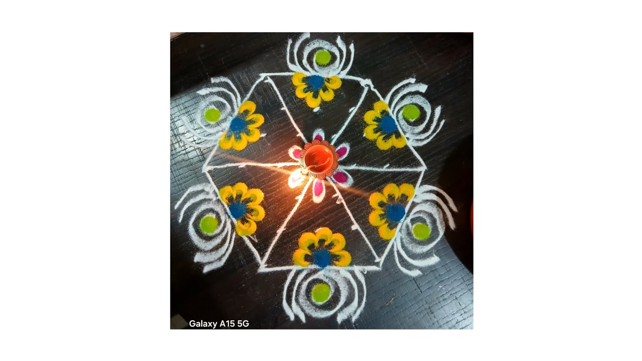 🌸Huge Colorful Rangoli Design for Festivals 🏵| Easy Step by Step Big Rangoli#rangoli 