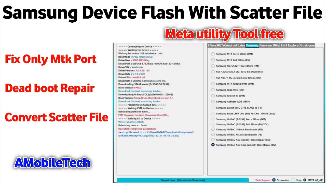 Samsung Mobile flash Scatter File, Only mtk Port Show | How to make Scatter For Samsung Firmware
