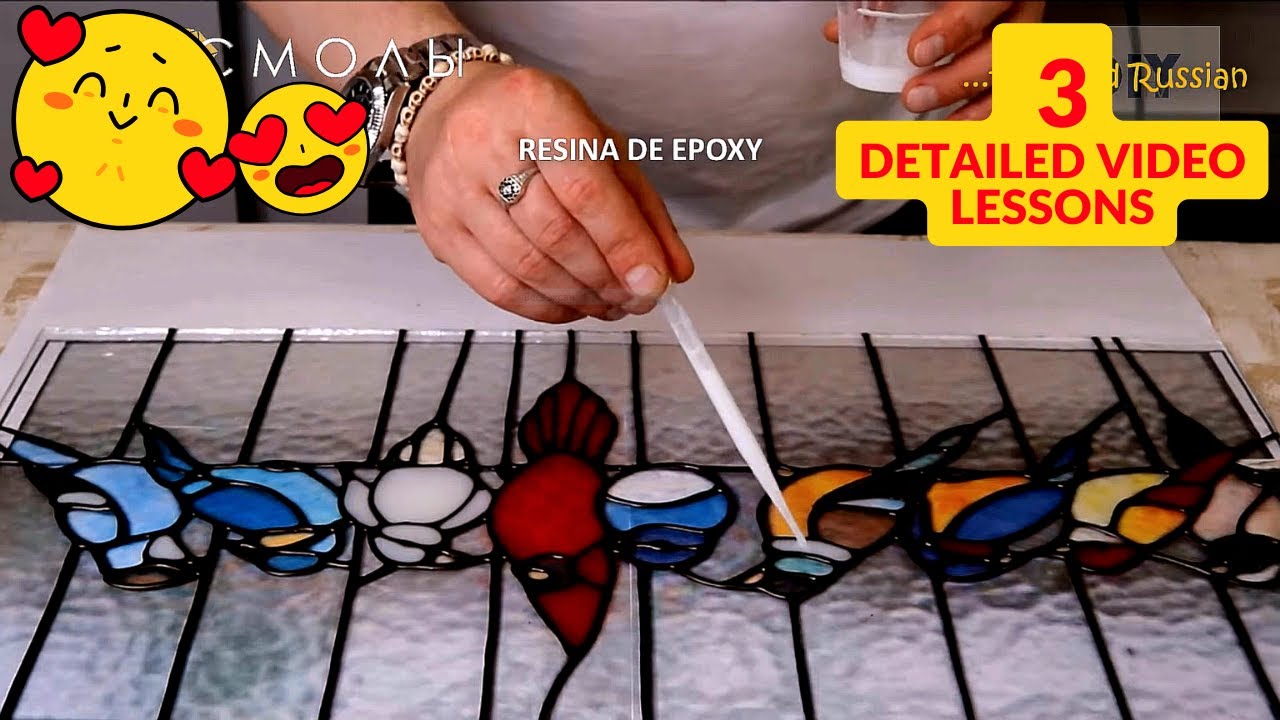 How to learn how to make artistic stained glass windows FROM EPOXY RESIN? 3 DIFFERENT WAYS