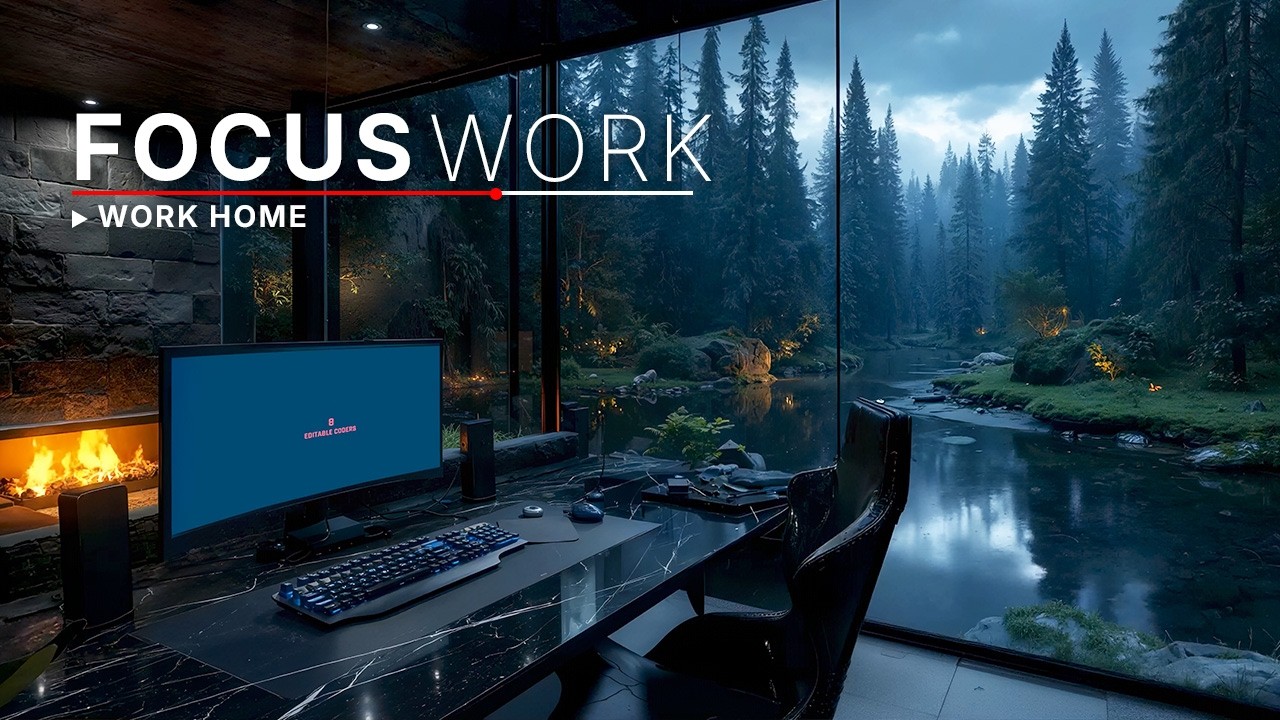 Ambient Music for Deep Work – Flow State Focus in a Rainy Forest Stream